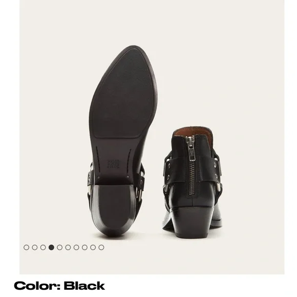 FRYE - RAY HARNESS BACK ZIP - BLACK - SZ 5.5 - Picture 7 of 7